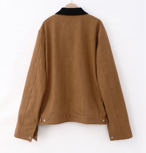 Fournisseur de premier plan, veste de travail en toile vintage avec logo personnalisé, doublure en velours côtelé, vestes décontractées, veste de travail pour hommes - Product Image 3