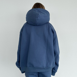 Sudadera con capucha de peso pesado con logotipo personalizado y bolsillos, puños acanalados, Capucha con cordón, sudadera informal, sudaderas con capucha para mujer - Product Image 5