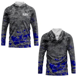 เสื้อตกปลาพร้อมหน้ากากป้องกันรังสียูวีแห้งเร็วเครื่องแต่งกายสำหรับทัวร์นาเมนท์ออกแบบได้ตามต้องการ - Product Image 1