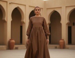 Nueva Abaya de Fiesta para Mujer Musulmana, Color Sólido, Manga Larga, Modesta, Ecológica, Lavable, Vestido Islámico de Alta Calidad - Product Image 2