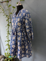 Robe d'été décontractée pour femme en coton tissé à la main, imprimé indien, style streetwear, écologique, à manches courtes, respirante, motif floral mignon