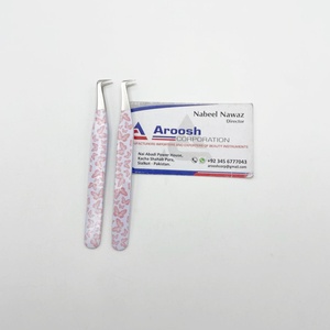 Pince à épiler enduite de papier à 90 degrés en acier inoxydable pour extensions de cils Logo personnalisé durable - Product Image 1