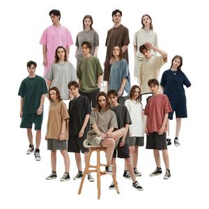 Logotipo personalizado de alta calidad 250G algodón pesado de talla grande Unisex hombres ácido lavado teñido algodón camiseta para hombres DDP envío - Product Image 1