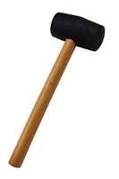 Marteau en cuir noir avec manche en bois, tête ronde de 180 g, outil d'installation pour carrelage, sol, cuisine, salle de bain