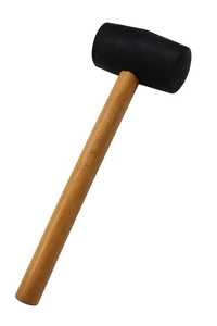 Martillo de Cuero con Mango de Madera y Goma Negra, 180g, Cabeza Redonda, Herramienta de Instalación para Azulejos, Pisos, Cocina y Baño - Product Image 2