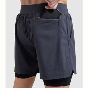 Pantalones cortos atléticos transpirables para correr Entrenamiento de secado rápido 2 en 1 Pantalones cortos de gimnasio para correr para hombres - Product Image 4