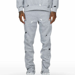 Ensemble de survêtement en coton éponge français 450 Gsm à épaules tombantes Logo personnalisé 80% coton 20% polyester avec poche avant pull à capuche pour hommes - Product Image 4