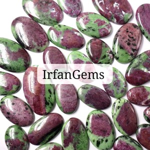 ทับทิมใน zoisite อัญมณีจำนวนมากทับทิมใน zoisite cabochons สำหรับการทำเครื่องประดับขายส่งสำหรับจี้สร้อยคอทับทิม zoisite - Product Image 4