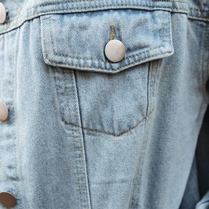 Chaqueta vaquera para mujer de alta calidad al por mayor, pantalones vaqueros informales, camisas vaqueras azules para mujer, chaqueta vaquera para mujer teñida ligera - Product Image 5