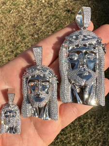 Nuevo Diseño de Collar Hip Hop con Colgante de Jesús en Oro, Plata y Diamantes, con Cadena de Cuerda, Estilo Iced Out, para Exportación - Product Image 6