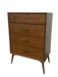 MID CENTURY 2 Alto Gabinete de madera Cajón Cofre 4 cajones Dormitorio Tocador Organizador para muebles de sala de estar - Product Image 3