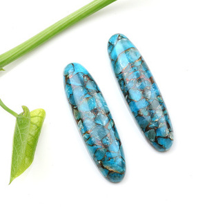 Vente chaude 12x16mm Lisse Ovale Épineux Huître Cuivre Turquoise Haute Qualité Naturel Cabochons De Pierres Précieuses En Vrac pour La Fabrication De Bijoux - Product Image 2