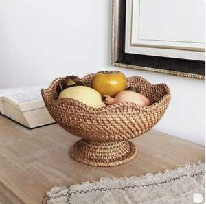 Bol en rotin tissé moderne pour décor de salle à manger contemporain servant du pain et accessoires d'intérieur de maison élégants et écologiques - Product Image 3