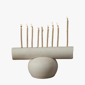Modern <b>White</b> Marble Triangular Menorah Elegant Geometric Candle Holder Judaica Hanukkiah Handmade Stone Decor for Home and Gifts - Product Image 6