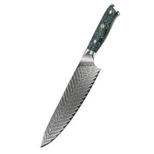 Venta al por mayor pedidos a granel personalizados OEM ODM servicio lujo resina roja mango Damasco acero cocina Chef cuchillo japonés Chef cuchillo - Product Image 6