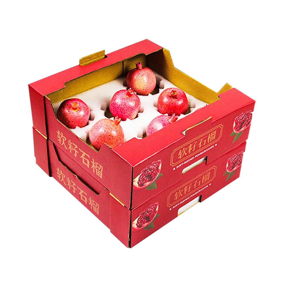 Custom Strawberries Corrugated Carton Paper Cardboard Packaging for Orange Apples Kiwidragon Fruit Vegetable Packing Box