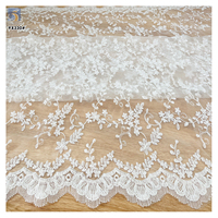 YX330 Lolita Prix de gros 100% Polyester Blanc Soie de lait Dentelle soluble dans l'eau Organza Broderie Tissu