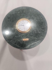 <b>Green</b> Marble <b>Coasters</b> Set Of Four With Clock Style Holder Vintage Home Decor - Product Image 2