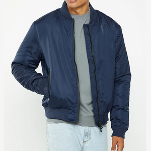 Top Selling <b>Lightweight</b> Stylish Breathable Premium Quality <b>Men's</b> Bomber <b>Jacket</b> with Stand Collar Front Logo for Everyday Wear - Product Image 1