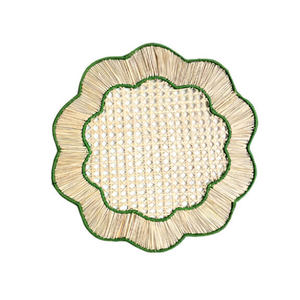 New Design 2026 Scalloped <b>Rattan</b> <b>Placemat</b> and Charger Plates From Vietnam Factory for Dining Table Set of Mats & Pads - Product Image 1