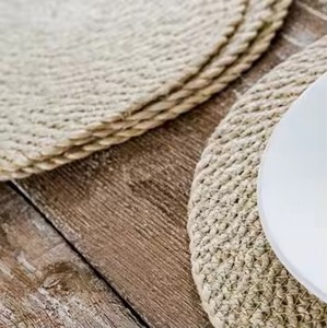 ที่รองแก้วหวายธรรมชาติสานด้วยผิวเรียบเนียนเหมาะสำหรับบ้านและห้องครัวถ้วยน้ำชาอุปกรณ์เสริมกาแฟสีน้ำตาลอ่อน - Product Image 5