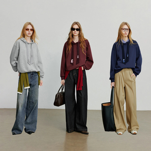 Mujeres sudaderas con capucha sudadera 2025 otoño nuevo estilo universitario gato bordado corbata algodón con capucha pulóver Tops - Product Image 4