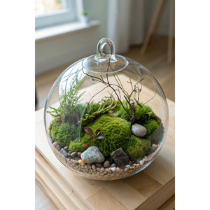 Mini Eco-Friendly Glass Cloche Terrarium Dome Moss Garden Decor Indoor Planter Wholesale Tabletop <b>Vase</b> Style Crystal <b>Vases</b> - Product Image 4