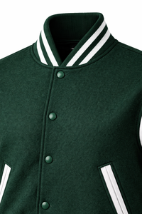 Veste de baseball de haute qualité avec impression de logo personnalisé, veste simple pour homme, coupe-vent, veste varsity pour le printemps et l'automne - Product Image 5