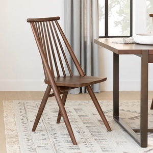 Chaise de salle à manger Debi en bois massif couleur noyer, réglable en hauteur, écologique, design minimaliste pour intérieur, maison, villa - Product Image 5