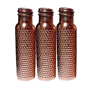 Floral Embossed Copper Water Bottle with <b>Glass</b> Pure Copper Engraved Water <b>Jug</b> in Gift Box for Office Use - Product Image 3