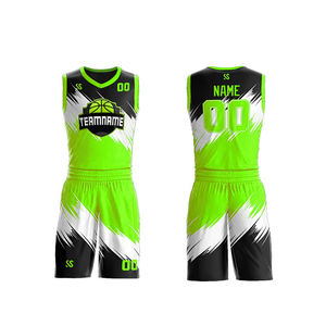 Conjunto de Pantalones y Camiseta de Baloncesto Transpirable Personalizado de Alta Calidad, Cuello en V, Impresión por Sublimación Premium, Uniforme de Equipo 100% Poliéster - Product Image 1
