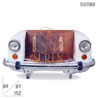Mueble Bar para Sala de Estar SUREN SPACE, Diseño de Auto, Madera Sólida, Hecho a Mano en India, de Rajasthan, con Apariencia Antigua
