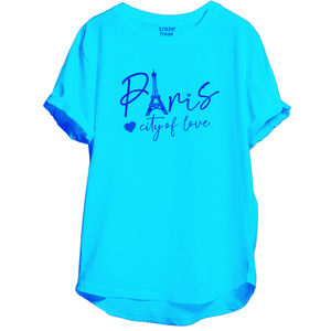 Camiseta de algodón Pima supersuave para mujer, Camiseta con estampado multicolor de gran tamaño de color personalizado con logotipo gráfico DTG en el pecho, Camiseta con estampado para mujer - Product Image 1