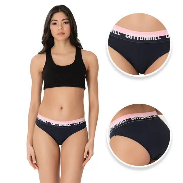 High European Quality Basic Sport Cotton Bikini Women Panty with Thick Waistband Woman Sexy Lingerie Manufacturer OEM ODM