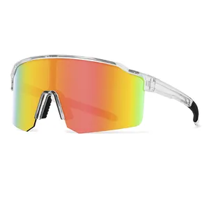Custom Full Blue Cycling Glasses Jh162 CE Uv400 Rimless Occhiali Da Sole Custom Logo Sports Sunglasses For Men Women