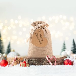 Petits sacs cadeaux sacs en toile de jute avec cordon de serrage sacs de jute réutilisables pour les faveurs de fête de mariage d'anniversaire, Halloween, OEM de Noël - Product Image 4