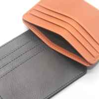 Dompet Kartu Kulit Terbuka Panjang Portabel dengan Lapisan Linen