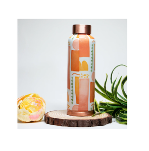 Botella de agua de cobre personalizada de 1000ml, regalo impreso esmaltado y para gimnasio, yoga, entrenamiento, botellas de agua de cobre puro - Product Image 1