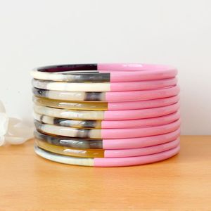 กำไลเขาสีแดงคุณภาพสูงกำไลเขาควายแท้สร้อยข้อมือเคลือบเงา - Product Image 2