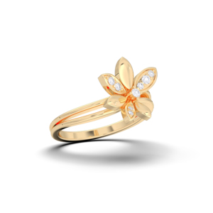 0.10 Carat F-G/VS Lab Grown Bague florale en diamant rond Cadeau décontracté en platine pour elle - Product Image 4