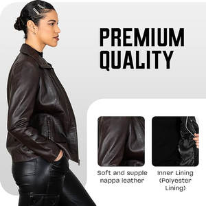 Fabricant en Chine Veste de motard en cuir à col montant d'hiver vintage avec ceinture à glissière de service OEM avec logo à l'avant pour hommes - Product Image 4