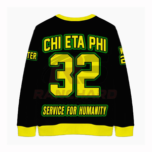 Pull de la sororité CHI ETA PHI, élégant et confortable, 100% coton, durable et brodé professionnellement, motif uni - Product Image 2