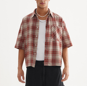 Ropa de calle informal ecológica transpirable 100% algodón manga corta recortada Boxy sólido Ringer camiseta de lona de alta calidad para hombres - Product Image 1