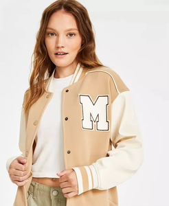Fabricant de veste universitaire de haute qualité Broderie pour femmes Manches en cuir Personnalisé Baseball Letterman Varsity Jacket Outwear - Product Image 4