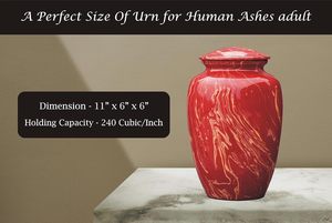 Handmade จังหวะเพลิงศพสําหรับเถ้ามนุษย์สีแดงเงาโคลนสําหรับเถ้าผู้ใหญ่ Handcrafted มากถึง 240 ปอนด์ - Product Image 2