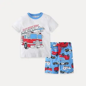 Hot Sale 2023 Children's Wear Summer Kids Set Two Piece T-shirt Shorts Character Printed Cotton boy clothing sets 4 to 12 years