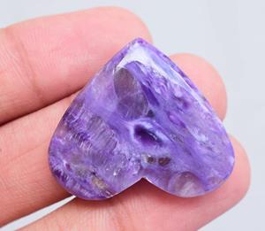 Corazón de charoita Natural, corazón de piedras preciosas sueltas de alta calidad - Product Image 5