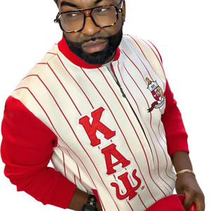 Kappa Alpha Psi Pinstripe Tech Fleece <b>Jacket</b> Greek Letter Athletic Fraternity <b>Warm</b> Up Outerwear - Product Image 5