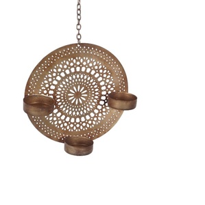 Vela individual dorada antigua vela festiva soporte de hierro para el hogar boda vacaciones decoración METAL & Soporte de vela de hierro - Product Image 3