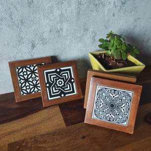 Posavasos de madera con soporte de madera Nuevo diseño Producto de Venta caliente Cantidad a granel Proveedor y fabricante Hecho EN LA India 2023 - Product Image 6